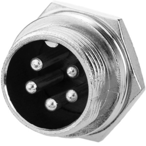 Konektor 16 mm GX16 - 5 pinů - Samec do panelu