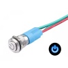 LED vodotěsný přepínač s vystouplým hmatníkem 12 mm - Modrý