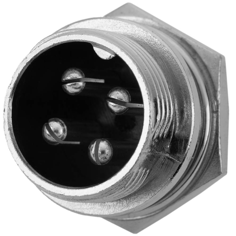 Konektor 12 mm GX12 - 4 piny - Samec do panelu