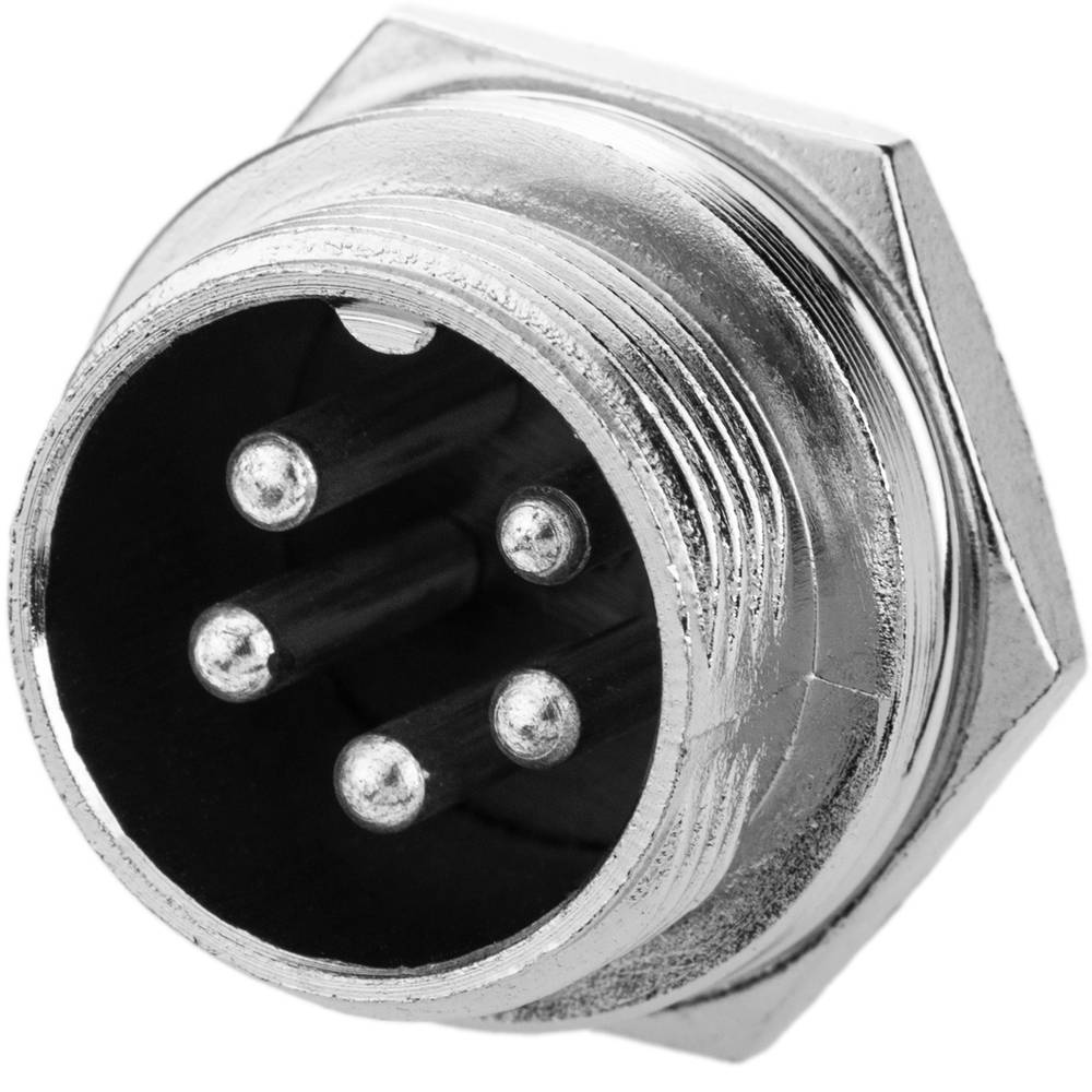 Konektor 12 mm GX12 - 5 pinů - Samec do panelu