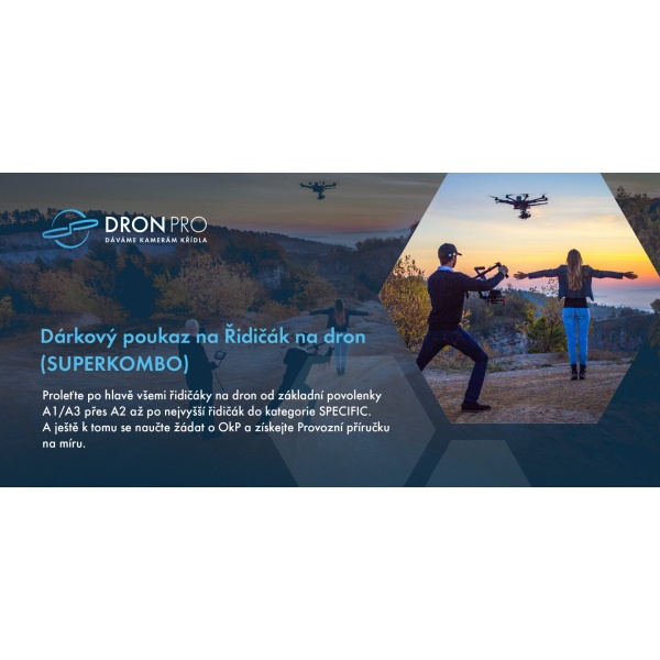 Dárkový poukaz - Řidičák na dron SUPERKOMBO