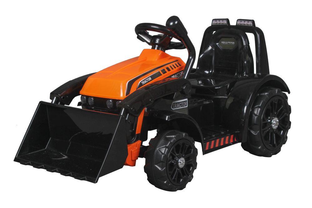  Dětský elektrický traktor s radlicí oranžový