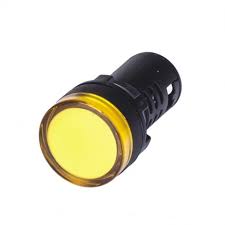 Signální LED světlo 22 mm AC/DC 12V - Žluté