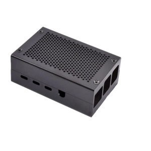 Hliníková krabička pro Raspberry Pi 4B - Černá