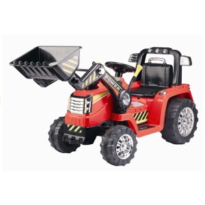  Dětský elektrický traktor Power s radlicí červený