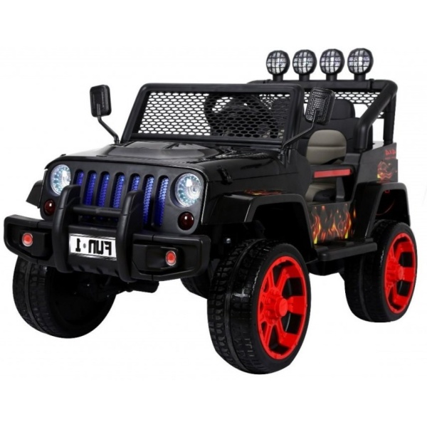  Elektrické autíčko Jeep Raptor 4x4 černé s plameny
