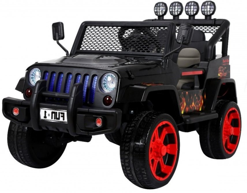  Elektrické autíčko Jeep Raptor 4x4 černé s plameny