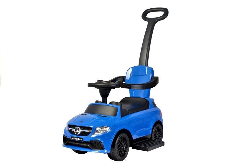  Dětské odrážedlo Mercedes s vodící tyčí 3v1 modré