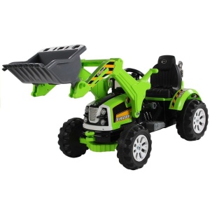  Elektrický traktor - s radlicí zelený