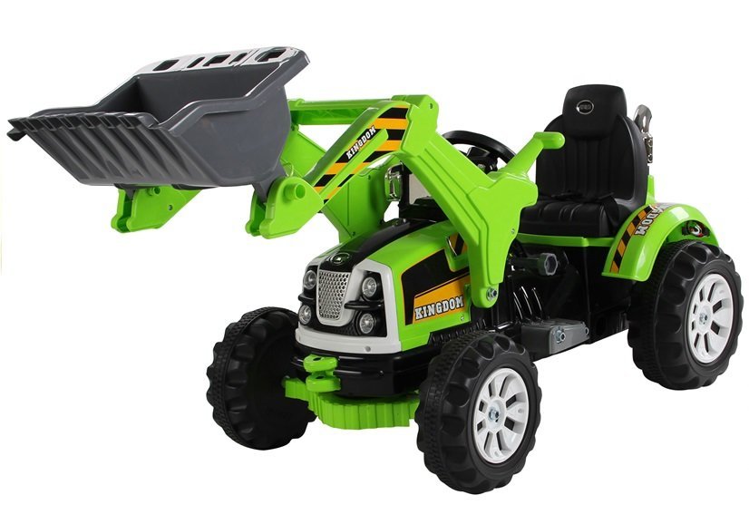  Elektrický traktor - s radlicí zelený