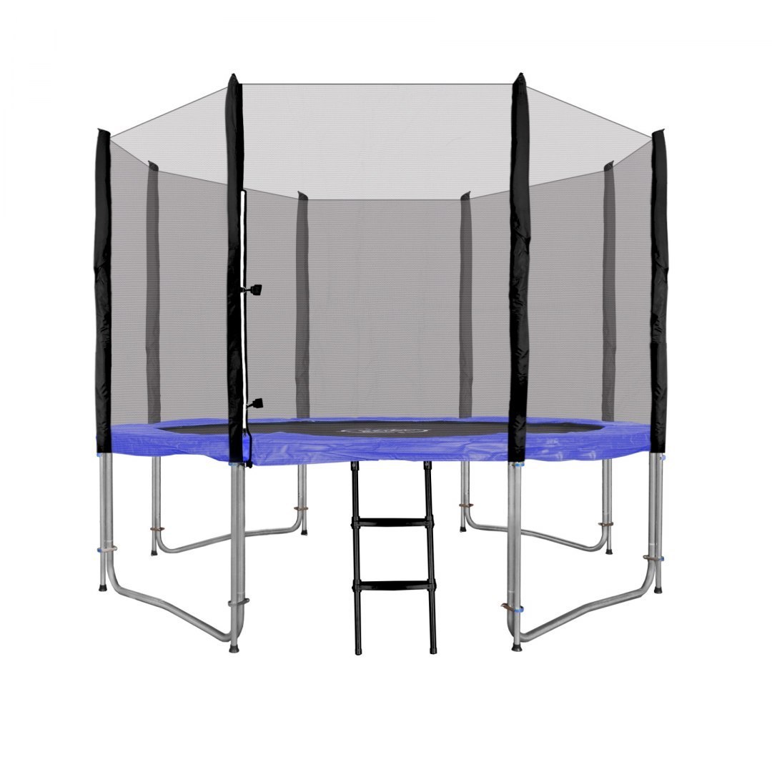  Trampolína s ochrannou sítí a žebříkem 305 cm modrá