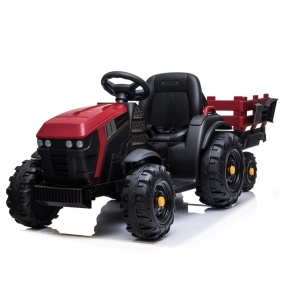  Dětský elektrický traktor Farmer s vlečkou a lopatou červený