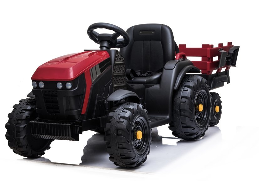  Dětský elektrický traktor Farmer s vlečkou a lopatou červený