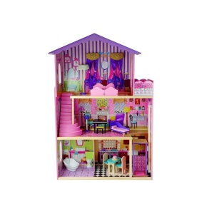  Dřevěný domeček pro panenky s balkónem