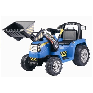 Dětský elektrický traktor Power s radlicí modrý