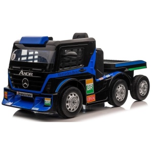  Dětský elektrický kamion Mercedes Axor LCD MP4 s návěsem modrý