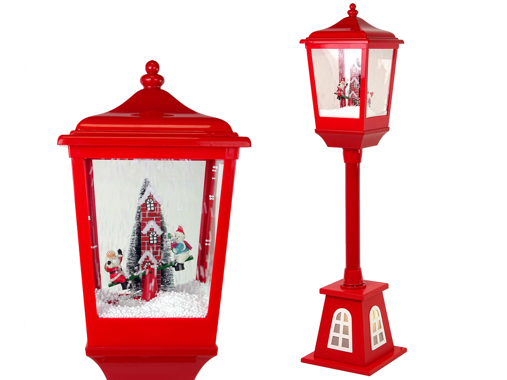  Vánoční dekorace lucerna červená Santa Claus a sněhulák