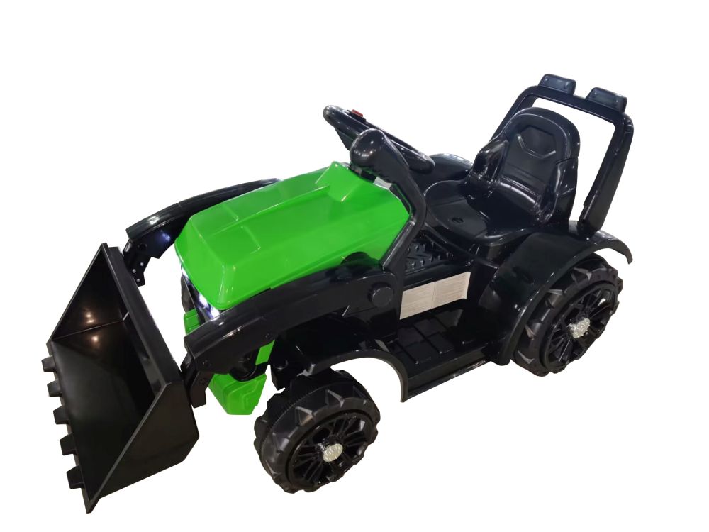  Dětský elektrický traktor s radlicí zelený