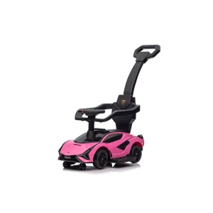  Dětské odrážedlo auto s vodící tyčí Lamborghini Sian růžové