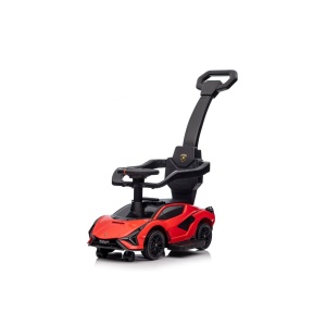  Dětské odrážedlo auto s vodící tyčí Lamborghini Sian červené