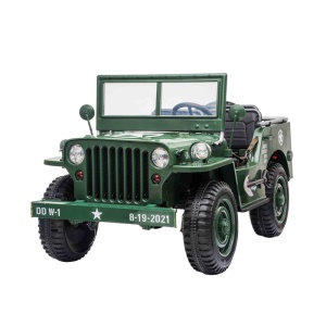  Mamido Dětský elektrický Jeep Willys 4x4 třímístný zelený