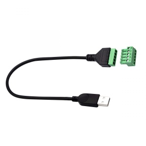 Kabelový adaptér USB na svorkovnici 5 pinů - Samec
