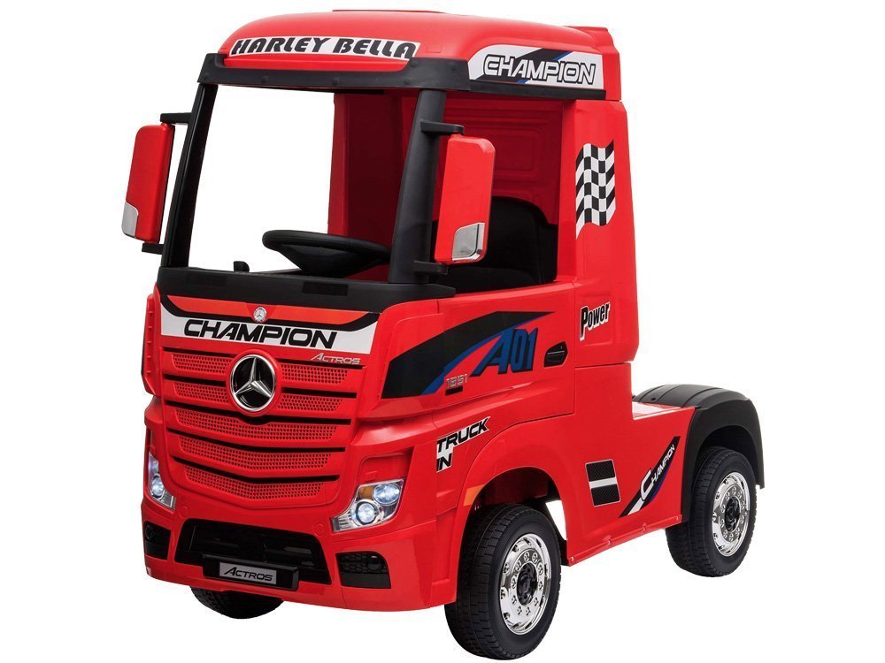  Elektrické autíčko kamion Mercedes Benz Actros 4x4 červené