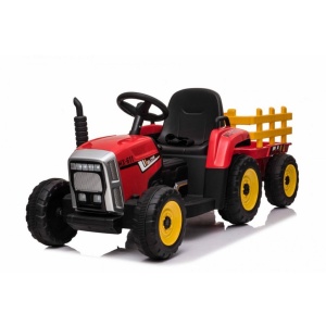  Mamido Elektrický traktor s vlečkou T2 červený 12V7Ah EVA kola