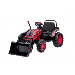  Dětský elektrický traktor s lopatou červený