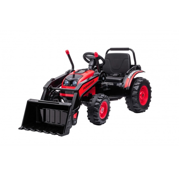  Dětský elektrický traktor s lopatou červený