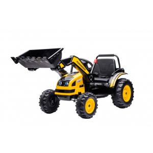  Dětský elektrický traktor s lopatou žlutý