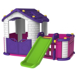  Dětský zahradní domeček se skluzavkou fialový