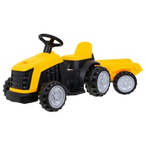  Dětský elektrický traktor s přívěsem žlutý