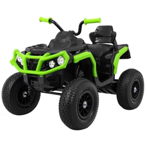  Dětská elektrická čtyřkolka ATV nafukovací kola černo-zelená