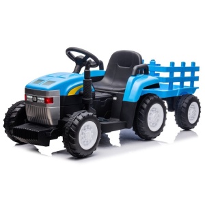  Mamido Dětský elektrický traktor New Holland T7 M s přívěsem modrý