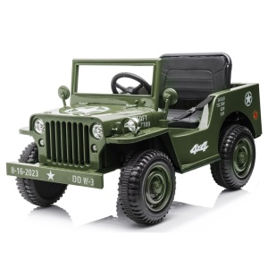  Mamido Dětský elektrický vojenský Jeep Willys 12V7Ah světlé zelený