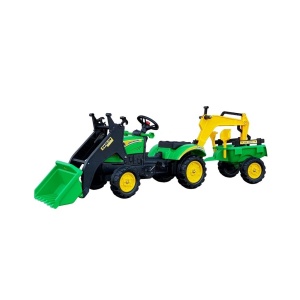  Šlapací traktorbagr s přívěsem Benson zelený