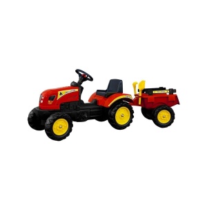  Šlapací traktor s přívěsem Branson červený