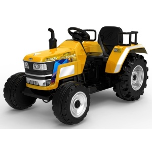  Dětský elektrický traktor Mahindra XXL žlutý