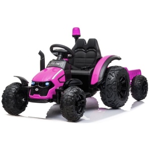  Dětský elektrický traktor s vlečkou Truck růžový