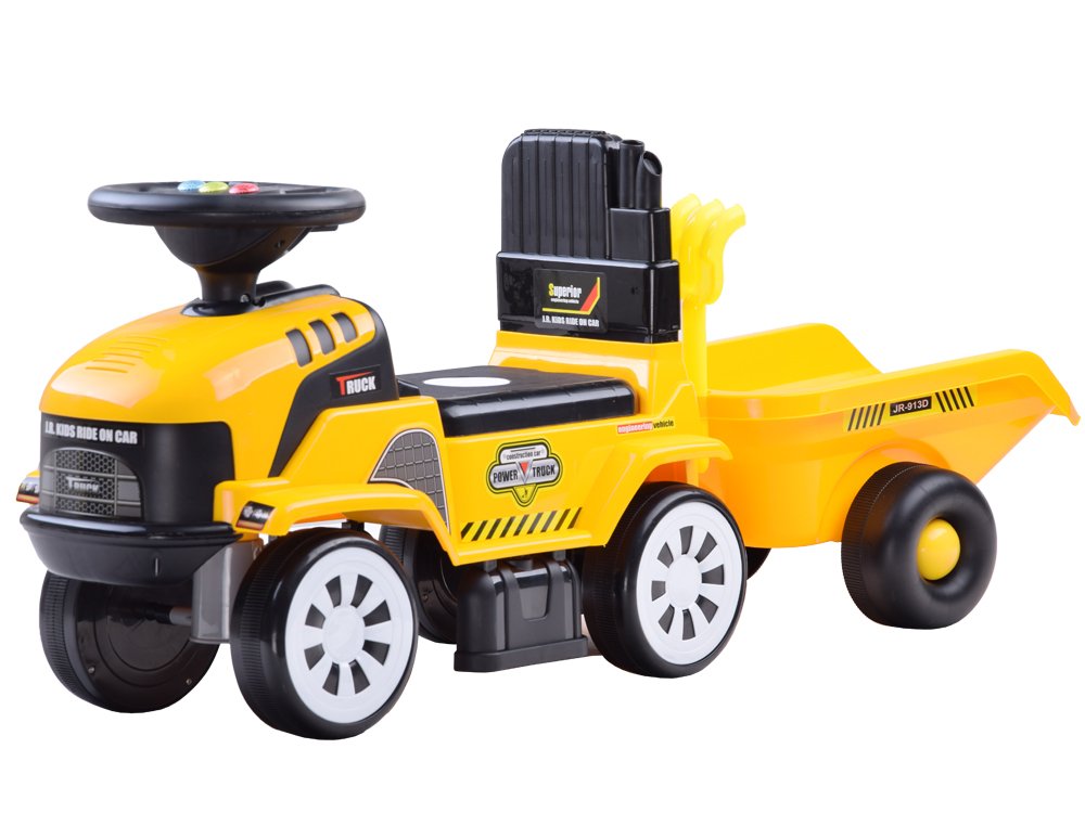  Dětské odrážedlo traktor Truck s přívěsem žluté