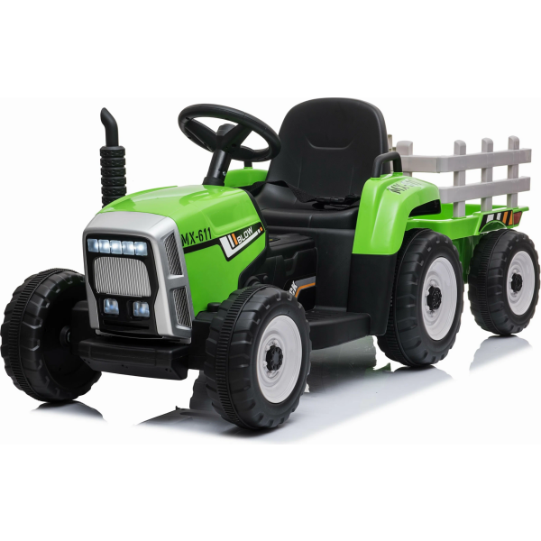 Mamido Elektrický traktor s vlečkou Blow zelený