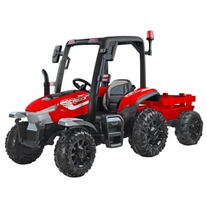  Mamido Dětský elektrický traktor s přívěsem 24V Blast 2x200W červený
