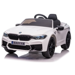  Elektrické autíčko BMW M5 EVA kola bílé NOVÉ-VYSTAVENÝ KUS