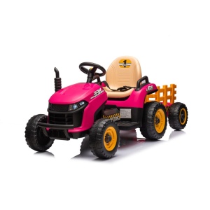  Dětský elektrický traktor BBH-030 s přívěsem růžový