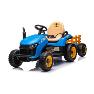  Dětský elektrický traktor BBH-030 s přívěsem modrý