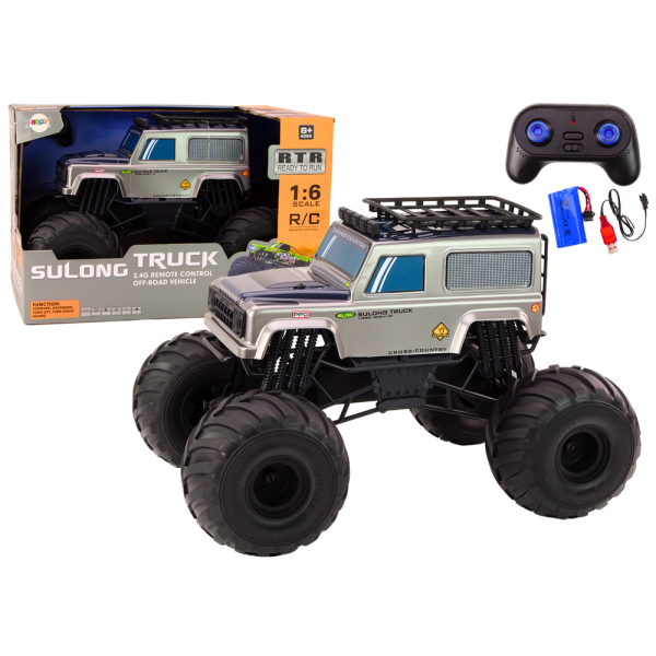 Velké terénní SUV na dálkové ovládání 2.4G RC 1:6 šedé