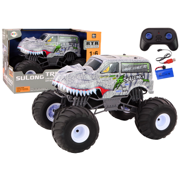  Velké terénní auto na dálkové ovládání 2.4G RC 1:6 Dinosaurus