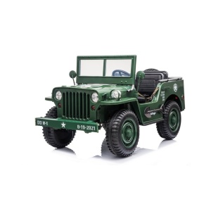  Mamido Dětský elektrický Jeep Willys 24V 4x4 třímístný zelený