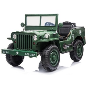  Dětský elektrický Jeep Willys 4x4 třímístný zelený